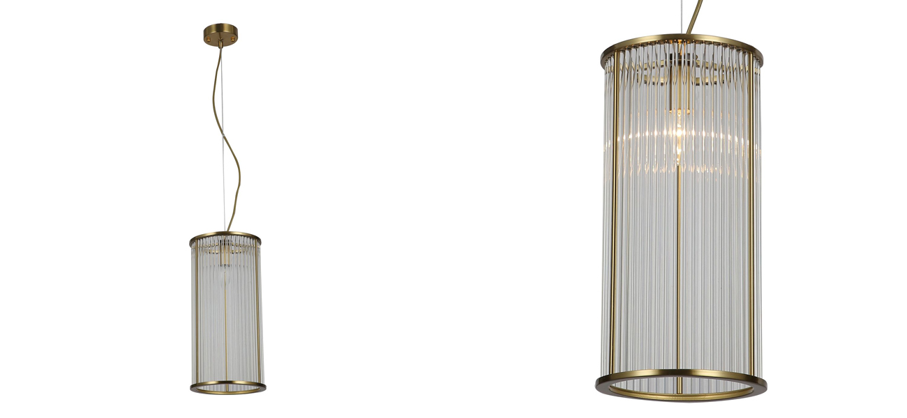 Подвесной светильник  с плафоном из стеклянных трубочек Revolve - фото