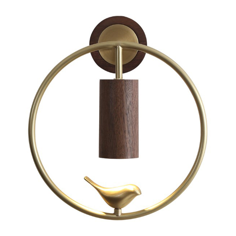 Бра деревянное с птичкой Manu Wall Lamp Золотой Орех Бра деревянное с птичкой Manu Wall Lamp Золотой Орех в Челябинске | Loft Concept