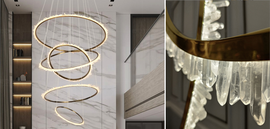 Люстра для высокого потолка Большие Кольца с кристаллами chandelier Large Rings Crystals Люстра для высокого потолка Большие Кольца с кристаллами chandelier Large Rings Crystals - Loft-Concept в Челябинске