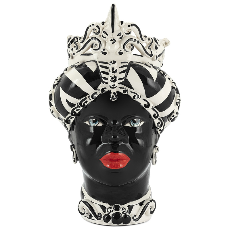 Ваза VASE MORO LADY MEDIUM Черно-белый Ваза VASE MORO LADY MEDIUM Черно-белый в Челябинске | Loft Concept
