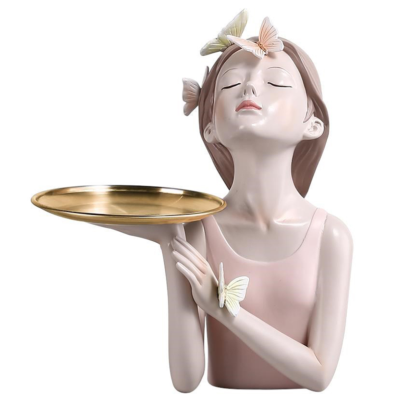 Статуэтка Butterfly Girl Tray Бежевый Золотой Розовый пастельный Статуэтка Butterfly Girl Tray Бежевый Золотой Розовый пастельный в Челябинске | Loft Concept
