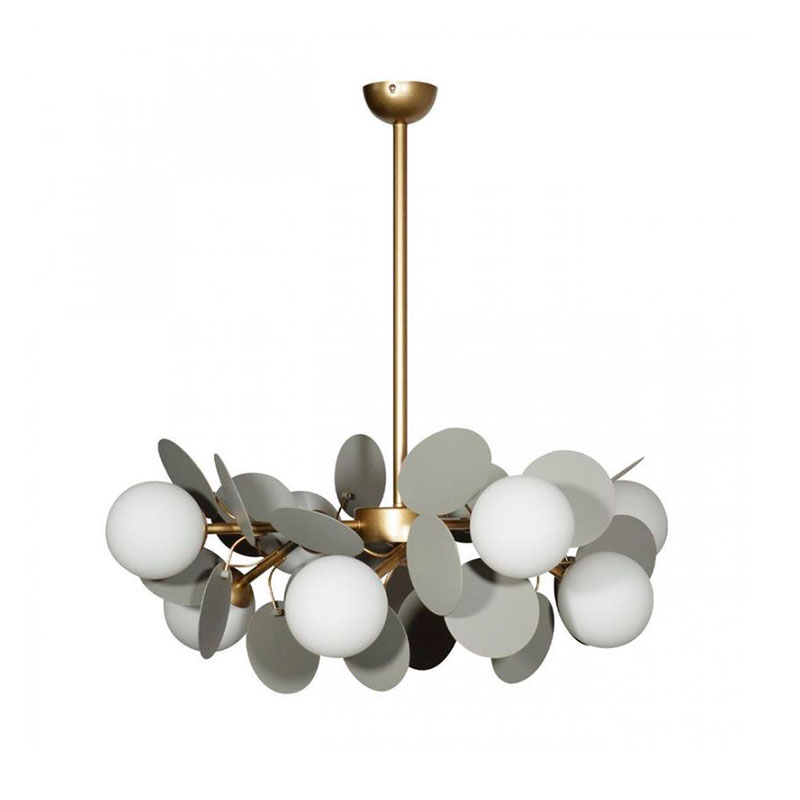 Люстра MATISSE Chandelier Gray 8 ламп Серый Золотой Белый Люстра MATISSE Chandelier Gray 8 ламп Серый Золотой Белый в Челябинске | Loft Concept