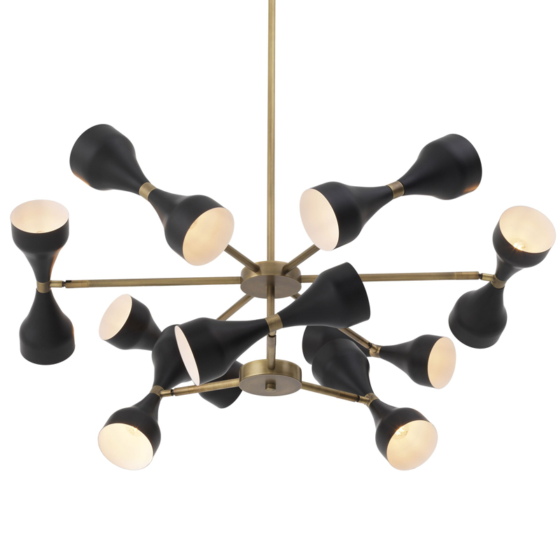 Люстра Eichholtz Chandelier Cordero Латунь Античная полированная Черный Люстра Eichholtz Chandelier Cordero Латунь Античная полированная Черный в Челябинске | Loft Concept