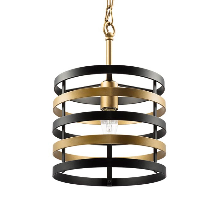 Подвесной светильник Gold Stripes Chandelier Черный Золотой Подвесной светильник Gold Stripes Chandelier Черный Золотой в Челябинске | Loft Concept