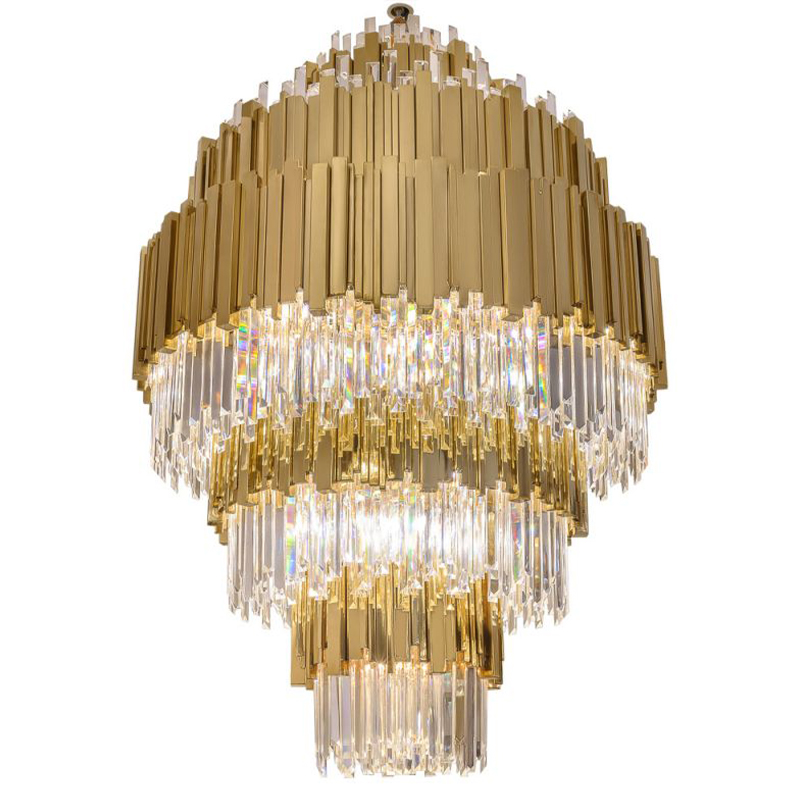 Большая многоярусная люстра Luxxu Modern Cascade Chandelier Gold Metal Glass 93 Прозрачное Стекло Золотой Большая многоярусная люстра Luxxu Modern Cascade Chandelier Gold Metal Glass 93 Прозрачное Стекло Золотой в Челябинске | Loft Concept