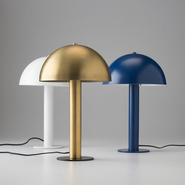 Настольная лампа Sidnie Lamp Латунь Белый Синий Настольная лампа Sidnie Lamp Латунь Белый Синий в Челябинске | Loft Concept