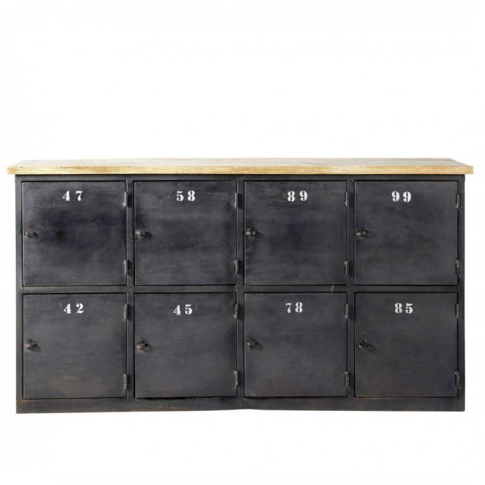 Комод в стиле Лофт с 8-ю дверцами Industrial Rust Eight Chest Черный Комод в стиле Лофт с 8-ю дверцами Industrial Rust Eight Chest Черный в Челябинске | Loft Concept
