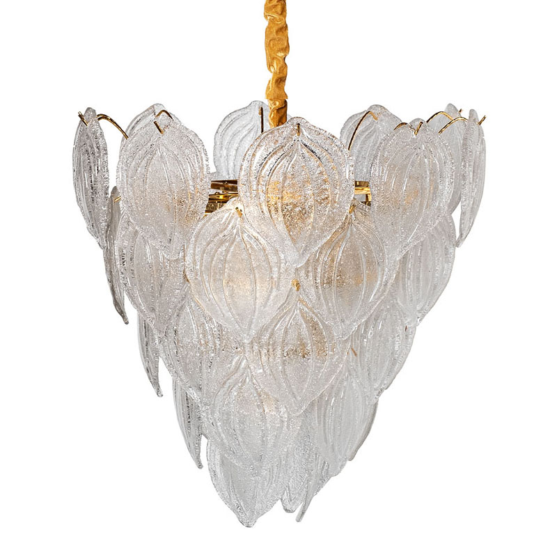 Люстра Textured Glass Chandelier Petal 10 Глянцевое золото Люстра Textured Glass Chandelier Petal 10 Глянцевое золото в Челябинске | Loft Concept