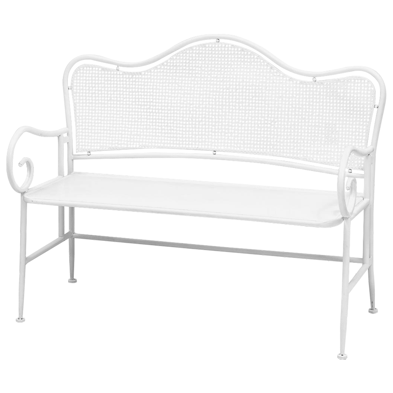 Скамья белая в стиле прованс Miah Bench White Белый Скамья белая в стиле прованс Miah Bench White Белый в Челябинске | Loft Concept
