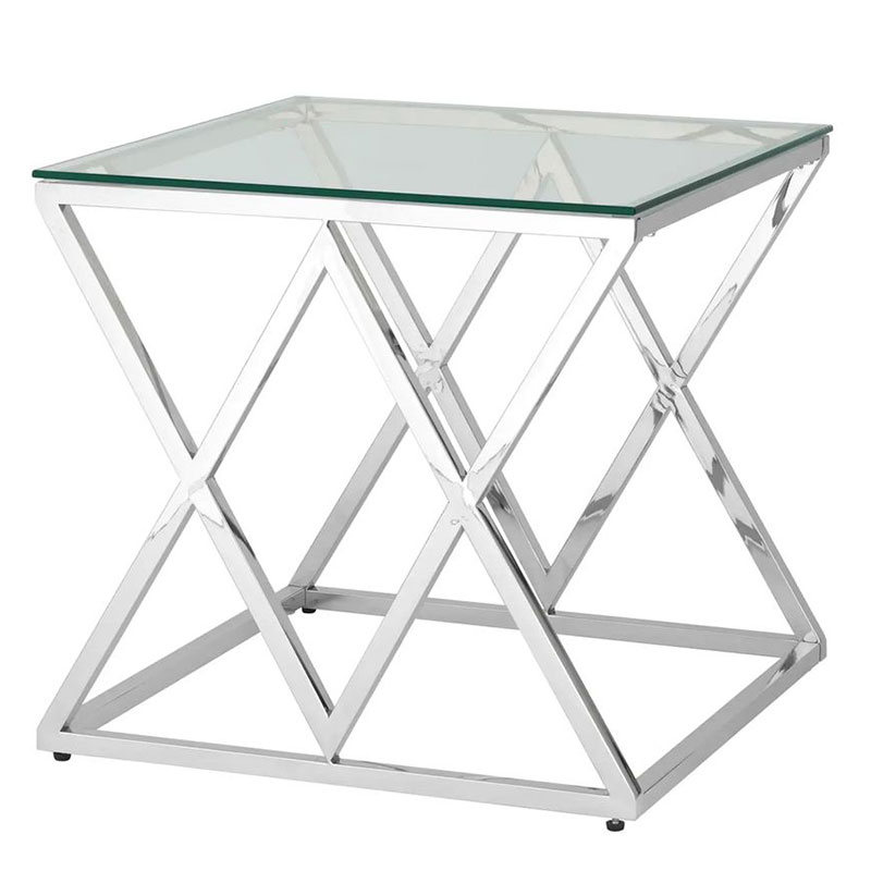 Стол приставной Geometry Rhombus Silver Серебряный Прозрачное Стекло Стол приставной Geometry Rhombus Silver Серебряный Прозрачное Стекло в Челябинске | Loft Concept