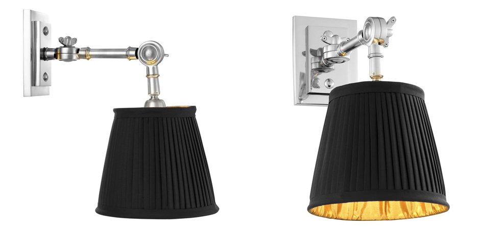 Бра Wall Lamp Wentworth Single Nickel+Black Бра Wall Lamp Wentworth Single Nickel+Black - Loft-Concept в Челябинске