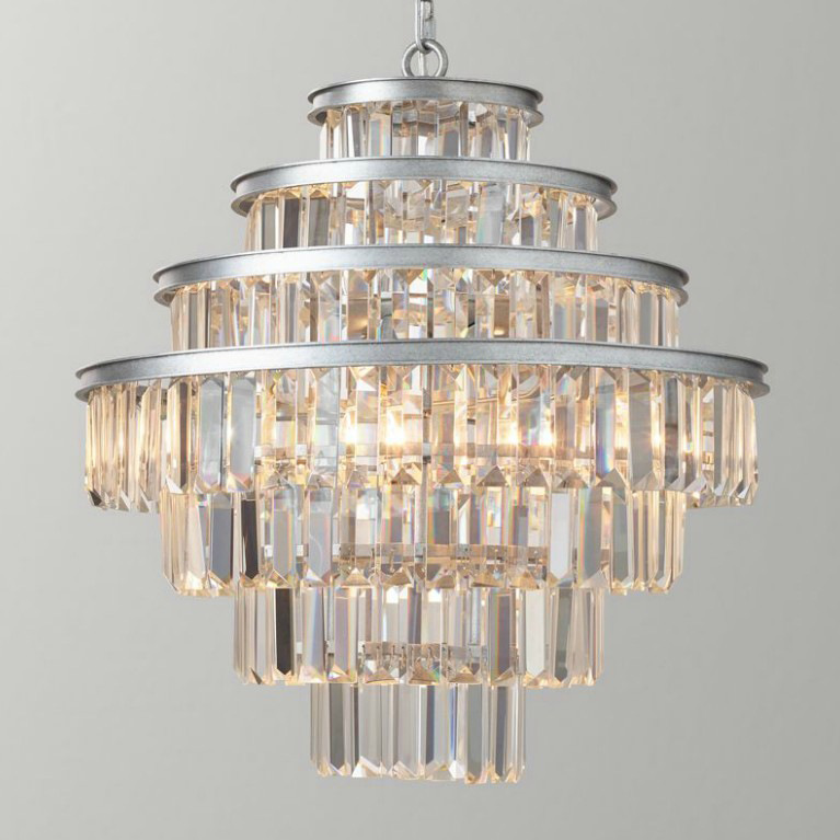 Люстра Alaine Crystal Large Pendant Silver Серебряный Прозрачное Стекло Люстра Alaine Crystal Large Pendant Silver Серебряный Прозрачное Стекло в Челябинске | Loft Concept