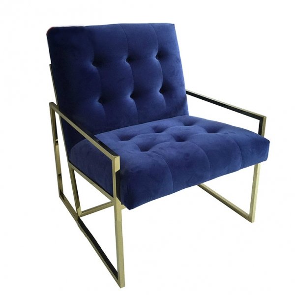 Кресло Jonathan Adler GOLDFINGER LOUNGE Синий Кресло Jonathan Adler GOLDFINGER LOUNGE Синий в Челябинске | Loft Concept