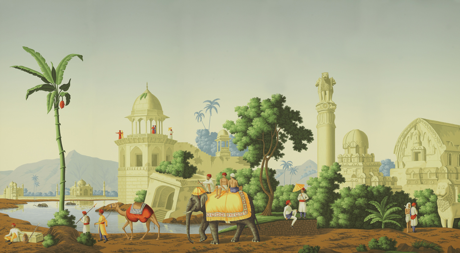 Обои ручная роспись Early Views of India Eden on scenic paper Обои ручная роспись Early Views of India Eden on scenic paper - постер Loft-Concept в Челябинске
