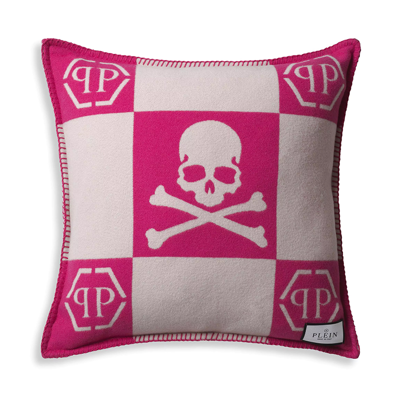 Подушка Philipp Plein Cushion Cashmere Skull 45 x 45 Pink Розовый Белый Подушка Philipp Plein Cushion Cashmere Skull 45 x 45 Pink Розовый Белый в Челябинске | Loft Concept