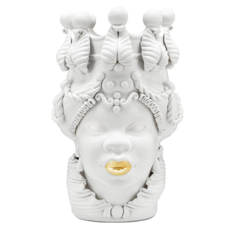 Ваза VASE MORO LADY LIPSTICK gold Белый Золотой Ваза VASE MORO LADY LIPSTICK gold Белый Золотой в Челябинске | Loft Concept