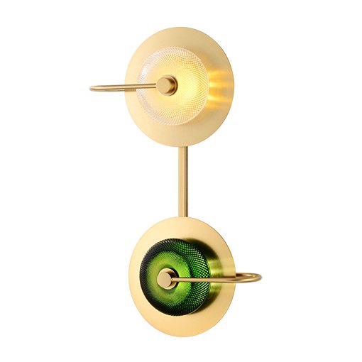 Бра Green Disk Double Зеленый Латунь Прозрачное Стекло Бра Green Disk Double Зеленый Латунь Прозрачное Стекло в Челябинске | Loft Concept