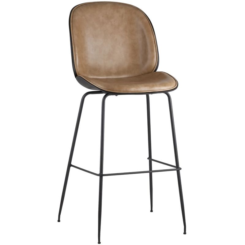 Стул Барный Винтажная Коричневыя Экокожа Vendramin Bar Chair Коричневый винтаж Черный в Челябинске | Loft Concept 