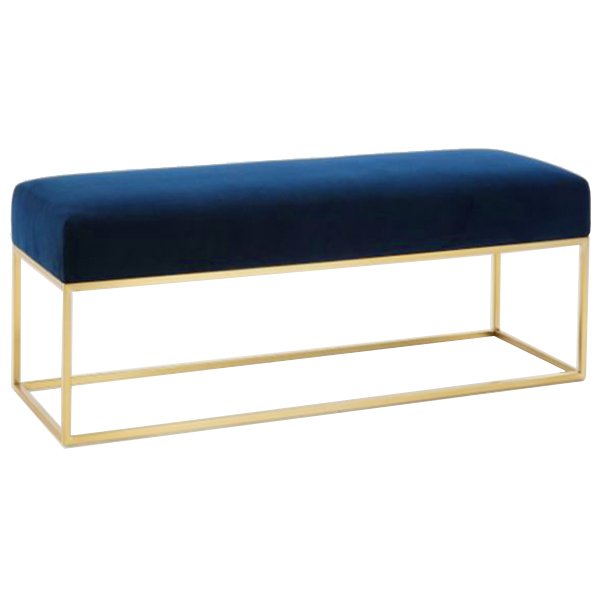 Банкетка Accent Velvet Large Золотой Синий Банкетка Accent Velvet Large Золотой Синий в Челябинске | Loft Concept