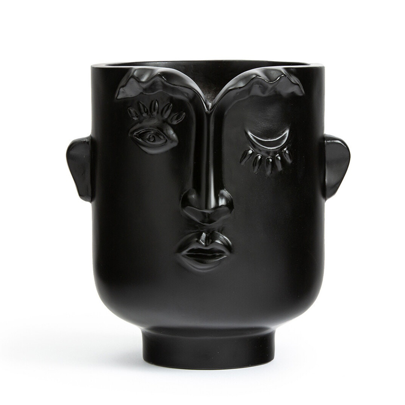 Ваза Black Head Vase Глянцевый черный в Челябинске | Loft Concept 