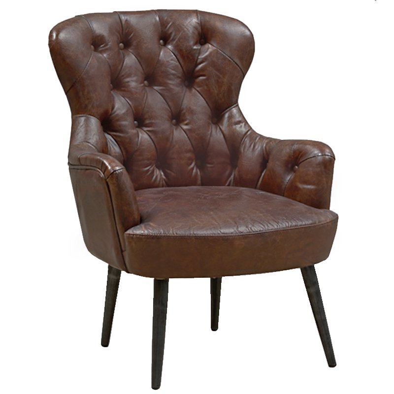 Кресло AEKERMAN CLUB CHAIR Коричневый Черный Кресло AEKERMAN CLUB CHAIR Коричневый Черный в Челябинске | Loft Concept