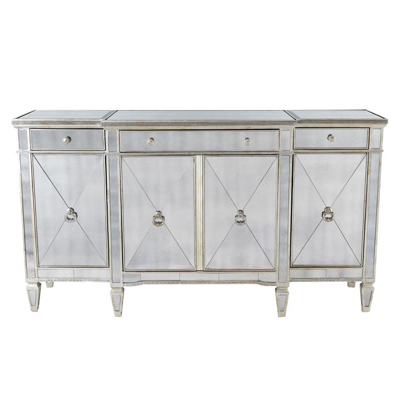 Комод зеркальный Celso Mirrored Chest of drawers 3 ящика и 4 дверцы Зеркало Комод зеркальный Celso Mirrored Chest of drawers 3 ящика и 4 дверцы Зеркало в Челябинске | Loft Concept
