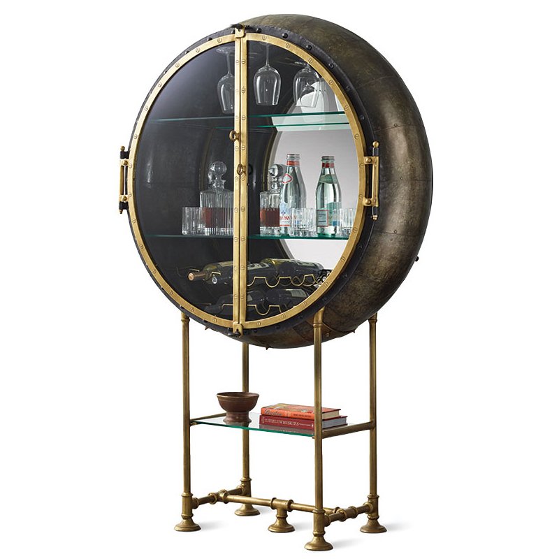 Шкаф Porthole Bar Restoration Hardware Латунь Шкаф Porthole Bar Restoration Hardware Латунь в Челябинске | Loft Concept