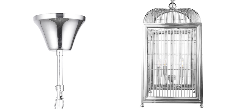 Люстра клетка Bird cage chrome Lantern Falcon Люстра клетка Bird cage chrome Lantern Falcon - Loft-Concept в Челябинске