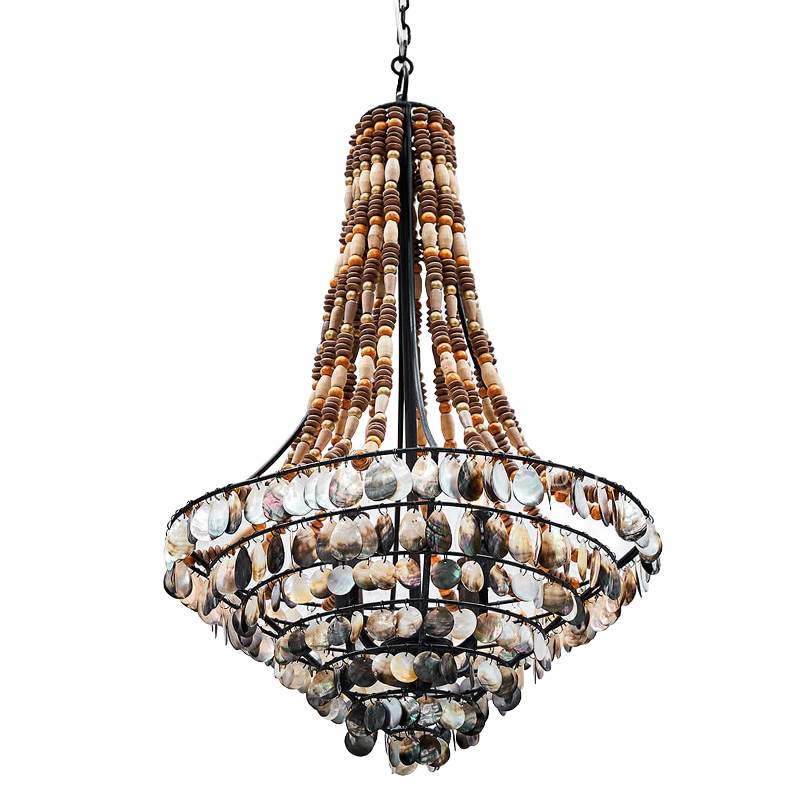 Люстра Murty Nacre Chandelier Черный Бежевый Коричневый Перламутровый Люстра Murty Nacre Chandelier Черный Бежевый Коричневый Перламутровый в Челябинске | Loft Concept