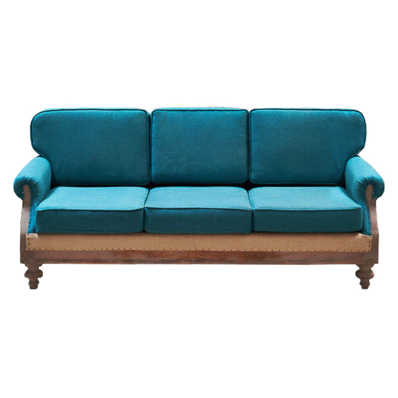 Диван Deconstructed Sofa turquoise Linen triple Коричневый Бирюзовый в Челябинске | Loft Concept 