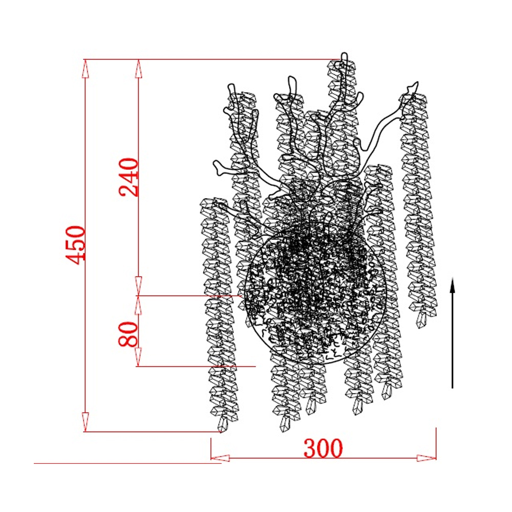 Бра на ветвистым серебрянном каркасе со стеклянными подвесами Raceme в Челябинске