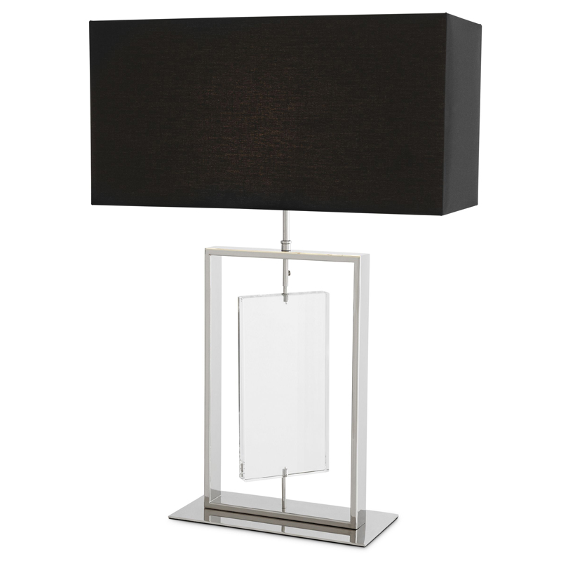 Настольная лампа Eichholtz Table Lamp Forum Никель Черный Прозрачный Настольная лампа Eichholtz Table Lamp Forum Никель Черный Прозрачный в Челябинске | Loft Concept