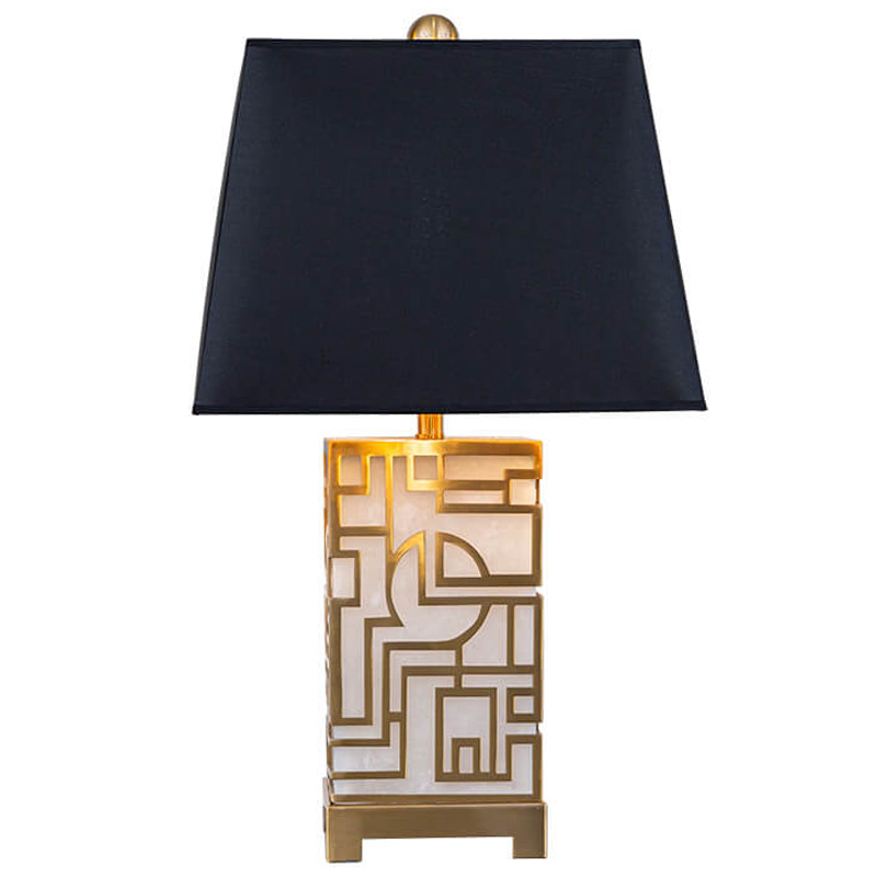 Настольная лампа с абажуром Aniqa Table Lamp Черный Золотой Белый Настольная лампа с абажуром Aniqa Table Lamp Черный Золотой Белый в Челябинске | Loft Concept