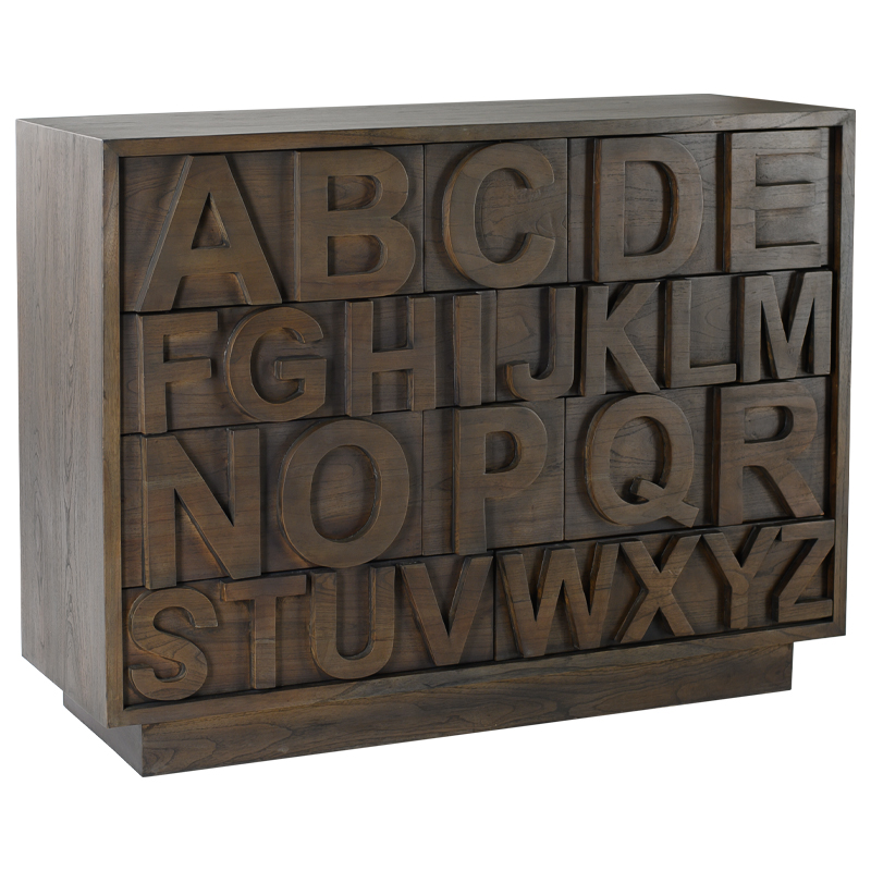 Комод в стиле лофт с английским алфавитом English Alphabet Chest of Drawers Коричневый в Челябинске | Loft Concept 