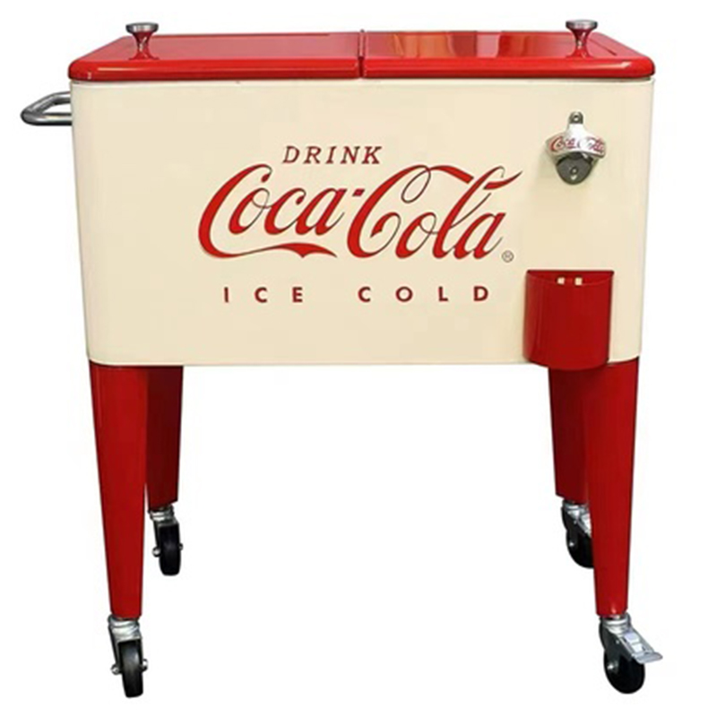 Куллер Retro Metal Coca-Cola Cooler Красный (Red) Бежевый Куллер Retro Metal Coca-Cola Cooler Красный (Red) Бежевый в Челябинске | Loft Concept
