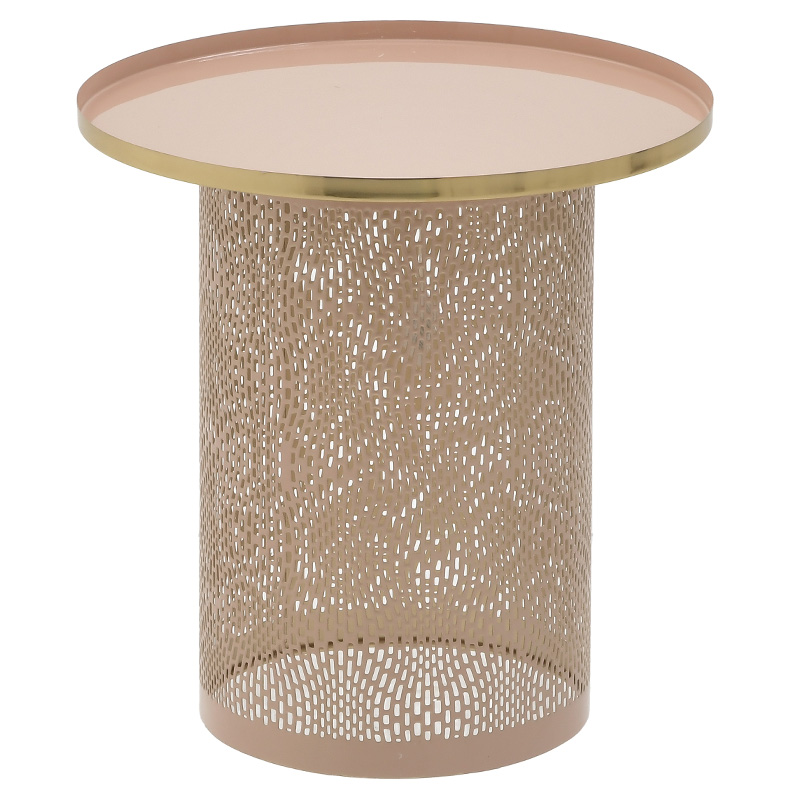 Круглый металлический приставной стол Azure Pink Pastel Metal Table Розовый пастельный Золотой Круглый металлический приставной стол Azure Pink Pastel Metal Table Розовый пастельный Золотой в Челябинске | Loft Concept