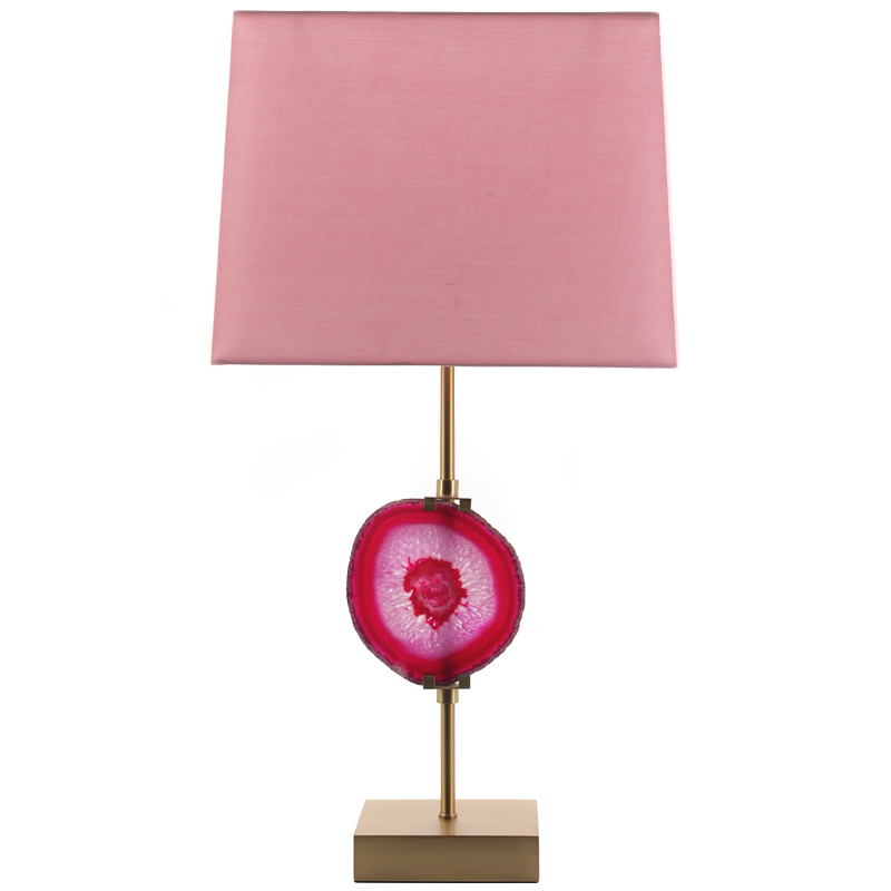 Настольная лампа Pink Agate Design Table Lamp Розовый Латунь Настольная лампа Pink Agate Design Table Lamp Розовый Латунь в Челябинске | Loft Concept
