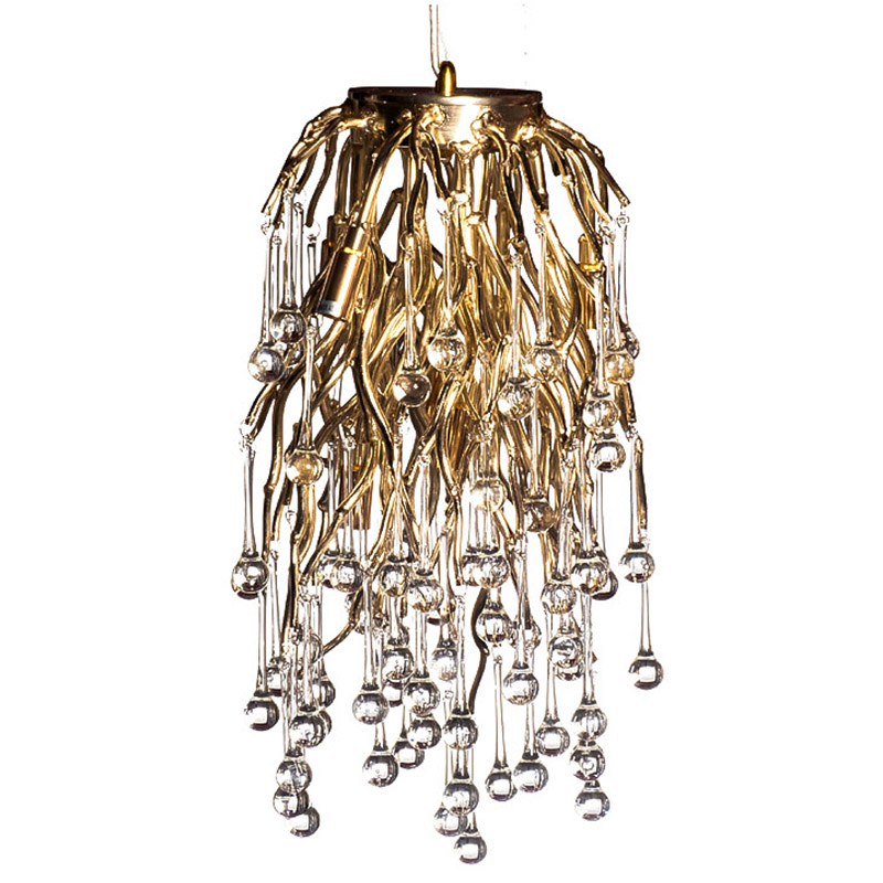 Подвесной светильник Droplet Gold Hanging Lamp Золотой Прозрачный в Челябинске | Loft Concept 