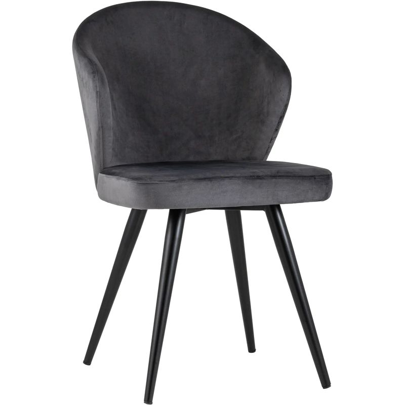 Стул Темно-Серый Бархат Volante Chair Серый Черный Стул Темно-Серый Бархат Volante Chair Серый Черный в Челябинске | Loft Concept