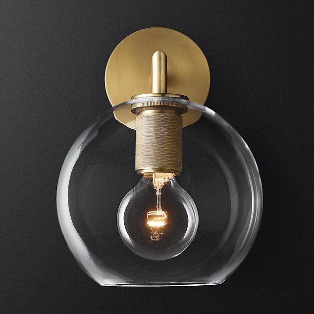 Бра RH Utilitaire Globe Shade Single Sconce Brass Латунь Прозрачное Стекло Бра RH Utilitaire Globe Shade Single Sconce Brass Латунь Прозрачное Стекло в Челябинске | Loft Concept