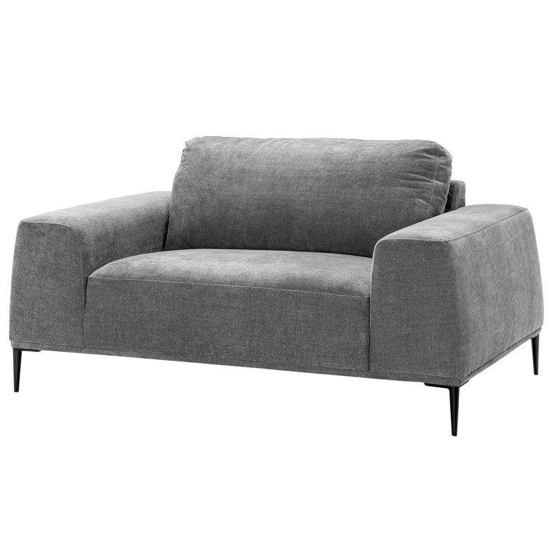 Кресло Eichholtz Loveseat Montado grey Серый Черный Кресло Eichholtz Loveseat Montado grey Серый Черный в Челябинске | Loft Concept