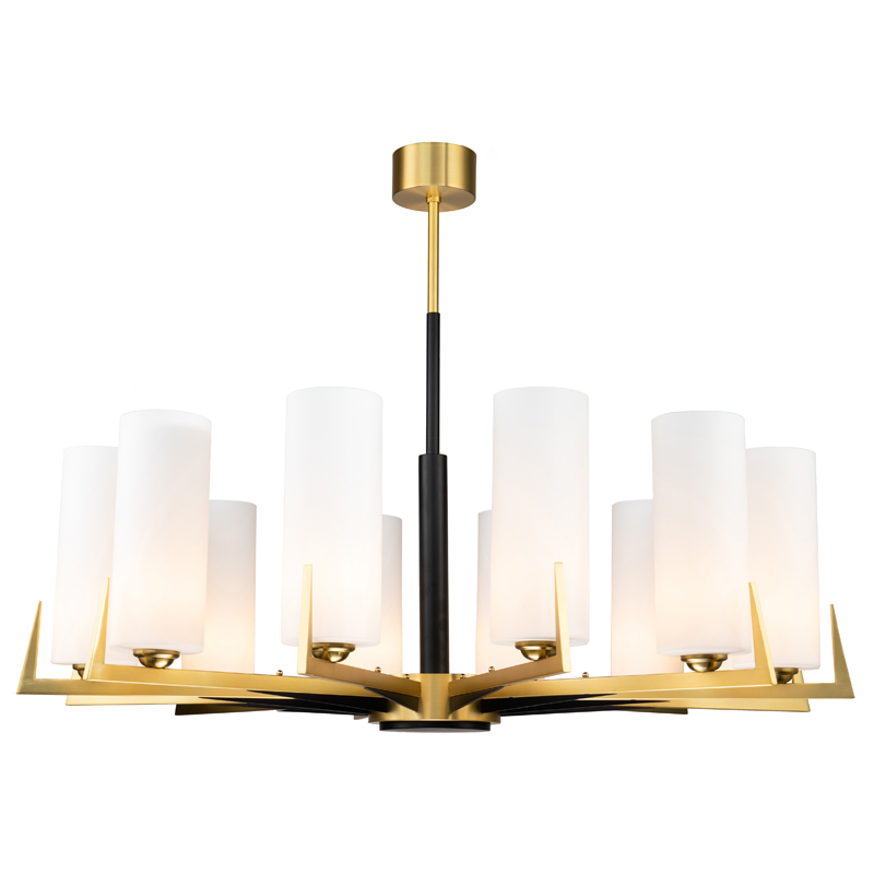 Люстра Benoit Chandelier 110 Латунь Белое матовое стекло Черный Люстра Benoit Chandelier 110 Латунь Белое матовое стекло Черный в Челябинске | Loft Concept