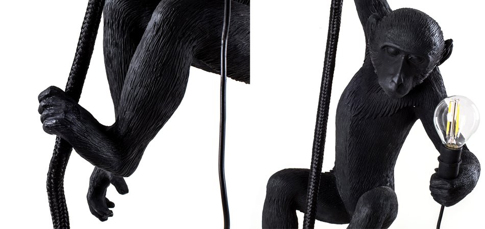 Подвесной светильник SELETTI MONKEY LAMP CEILING VERSION Black Подвесной светильник SELETTI MONKEY LAMP CEILING VERSION Black - Loft-Concept в Челябинске