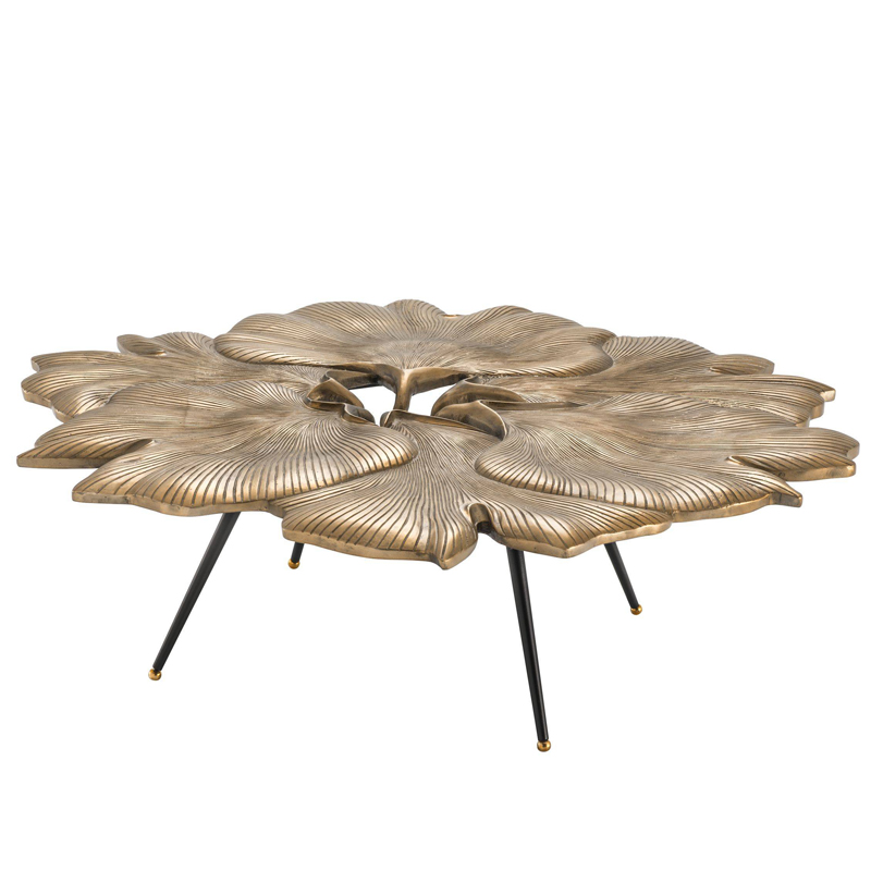 Кофейный стол Eichholtz Coffee Table Ginkgo Латунь Античная полированная Черный Кофейный стол Eichholtz Coffee Table Ginkgo Латунь Античная полированная Черный в Челябинске | Loft Concept