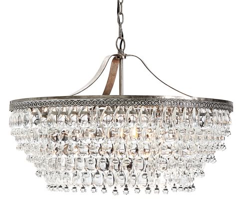 Люстра Clarissa Glass Drop Petite Round Chandelier Темная бронза винтаж Люстра Clarissa Glass Drop Petite Round Chandelier Темная бронза винтаж в Челябинске | Loft Concept