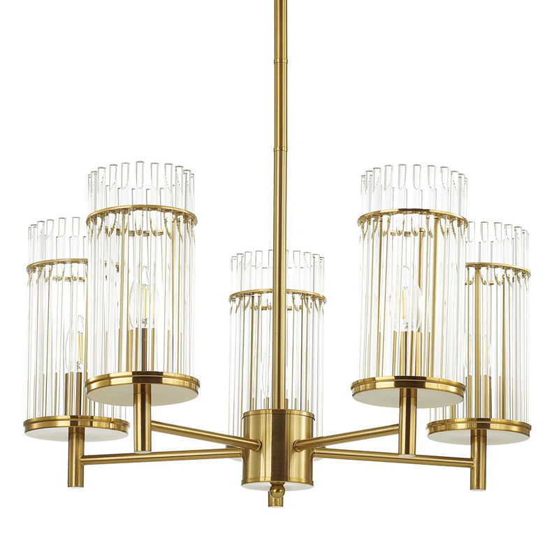 Люстра Wendel Chandelier 5 Глянцевое золото Прозрачный Люстра Wendel Chandelier 5 Глянцевое золото Прозрачный в Челябинске | Loft Concept