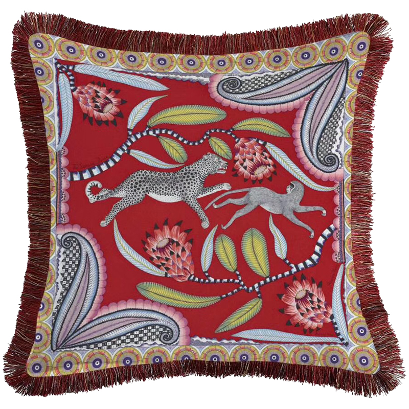 Декоративная подушка Jungle Red 169 Красный Мульти Декоративная подушка Jungle Red 169 Красный Мульти в Челябинске | Loft Concept