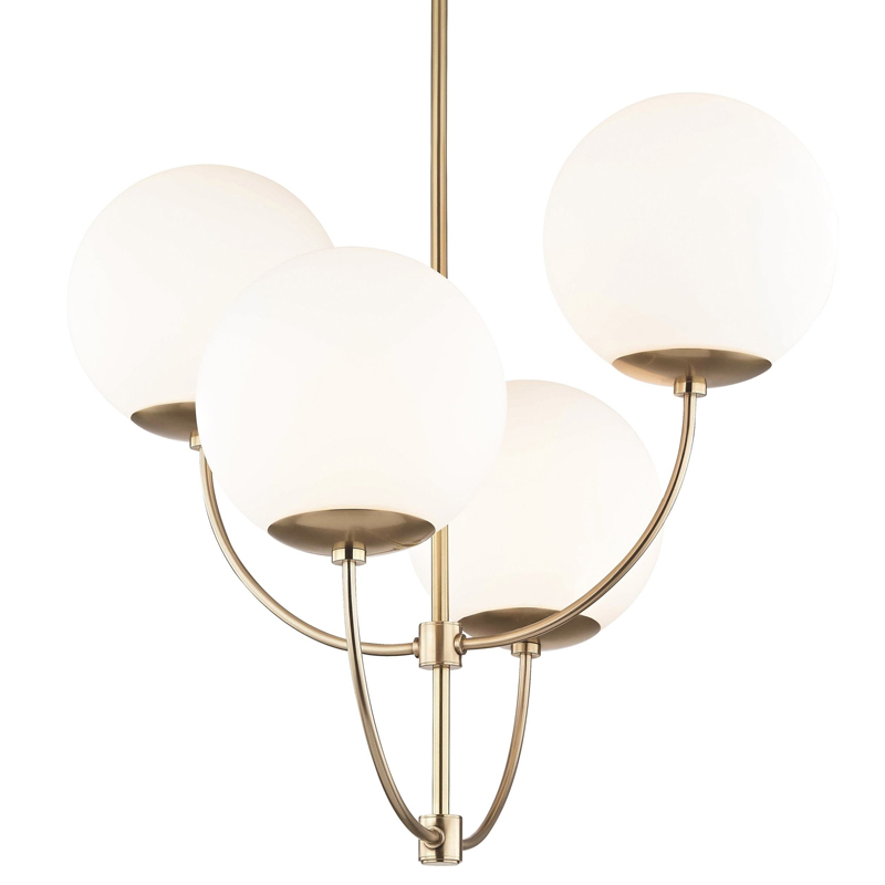 Люстра Breasal White Matte Balls Chandelier Brass Латунь Белое матовое стекло Люстра Breasal White Matte Balls Chandelier Brass Латунь Белое матовое стекло в Челябинске | Loft Concept