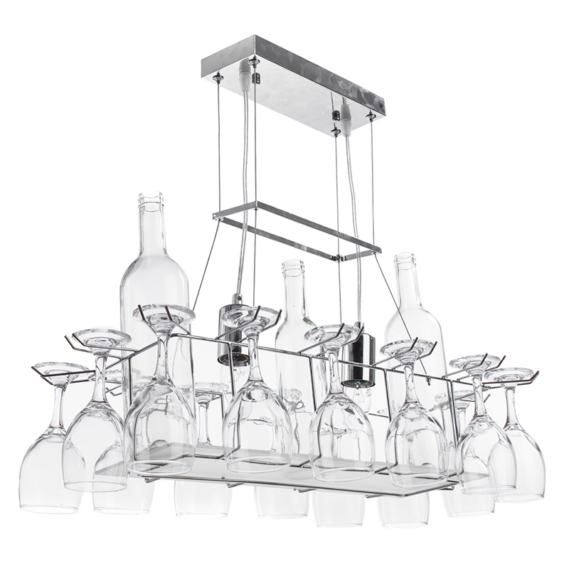 Люстра Bottles and Glasses Chandelier Прозрачный Хром Люстра Bottles and Glasses Chandelier Прозрачный Хром в Челябинске | Loft Concept
