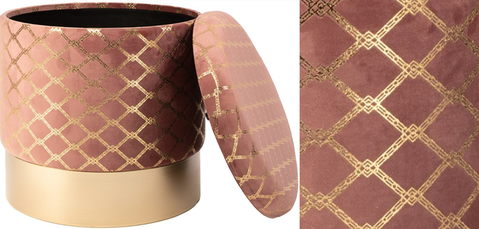 Пуф PUF Upholstery Gold Mesh розовый Пуф PUF Upholstery Gold Mesh розовый - Loft-Concept в Челябинске